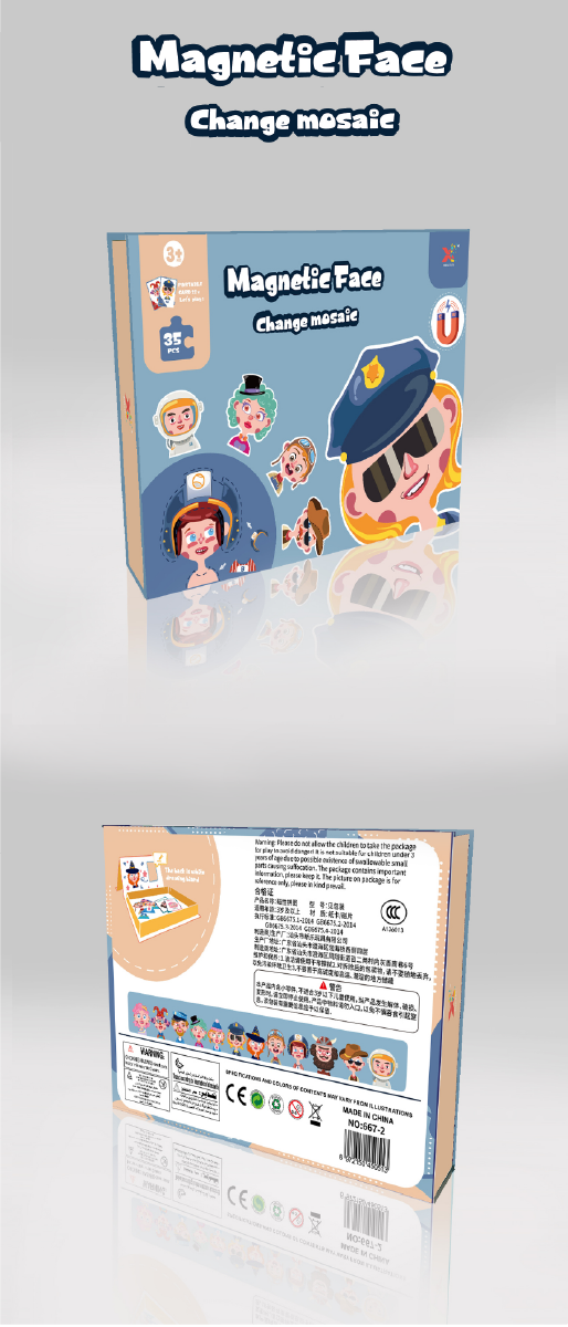 Magnetic Face packaging front and back